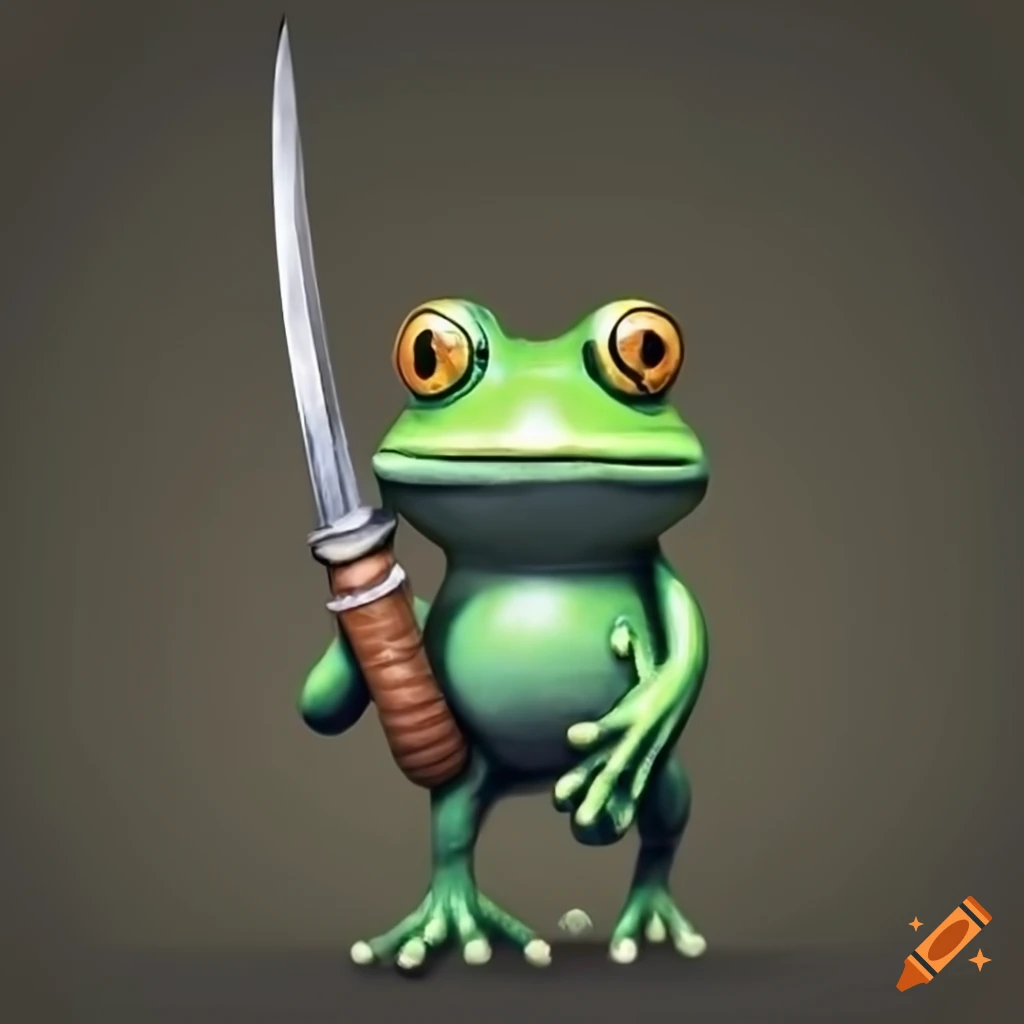 Frog holding a sword