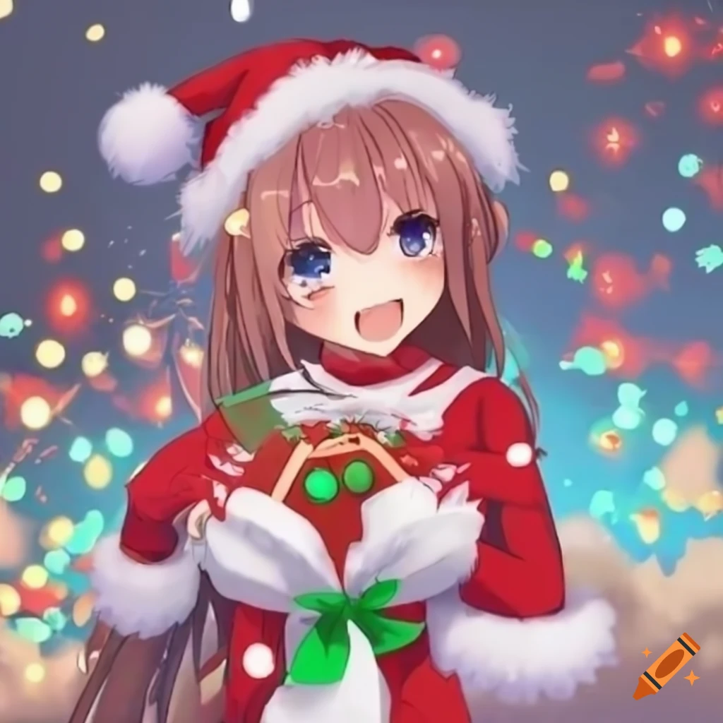 Anime Christmas music Female, Anime, manga, fictional Character, cartoon  png | PNGWing