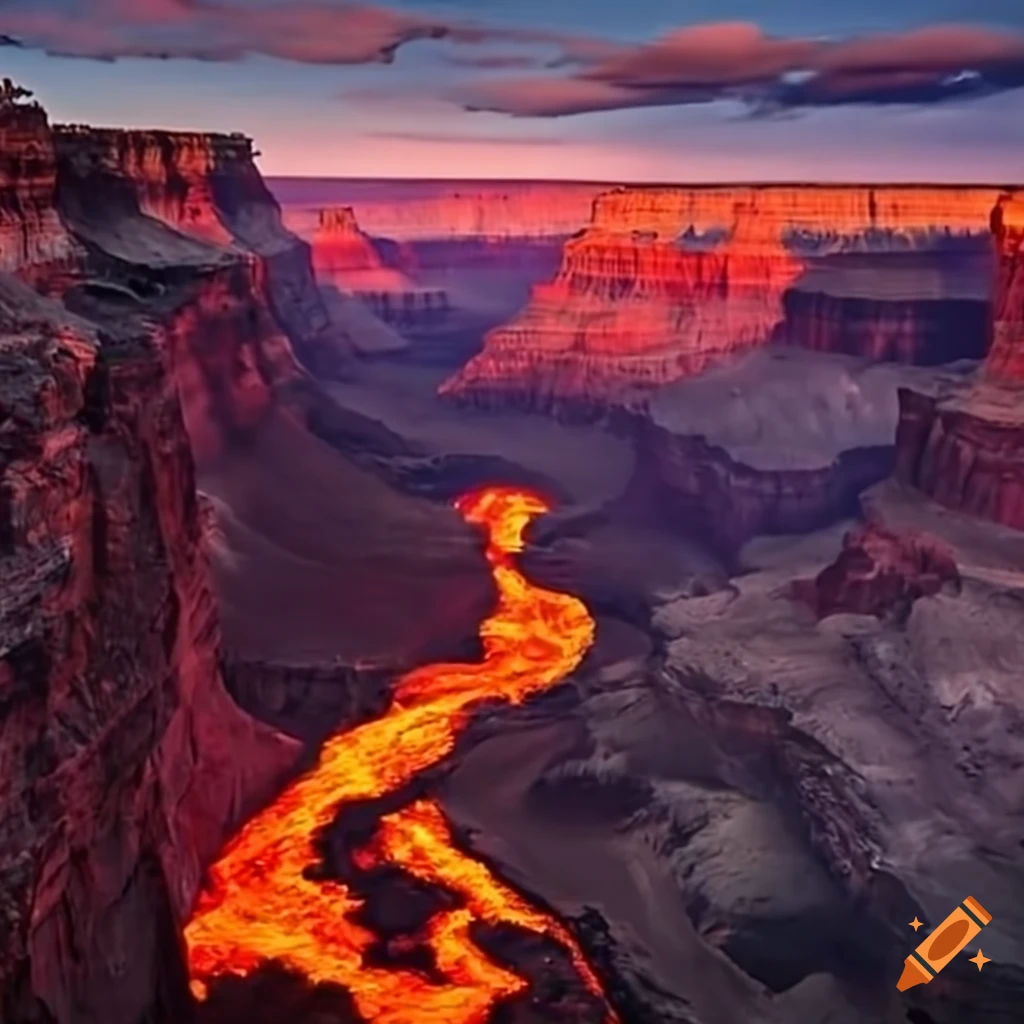 The Grand Canyon With Lava At The Bottom On Craiyon