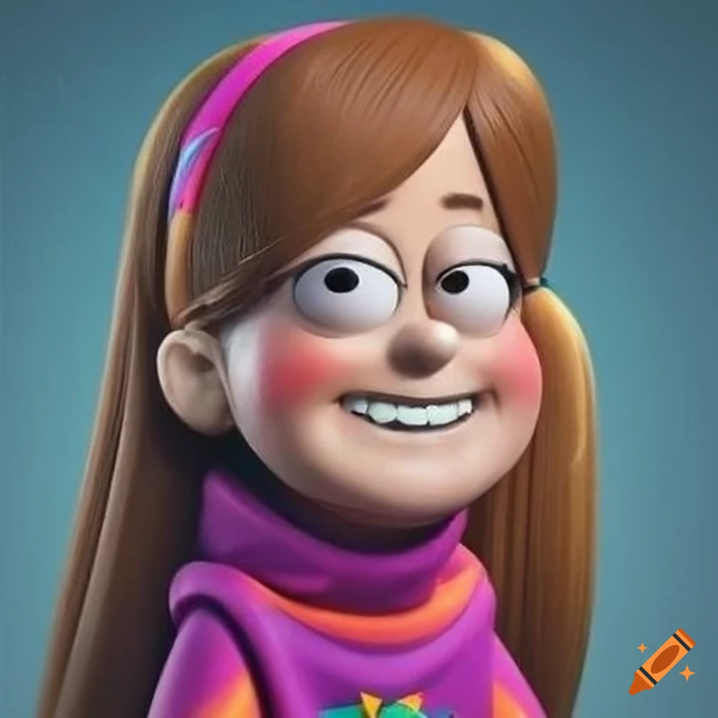 Realistic high-resolution portrait of mabel pines on Craiyon