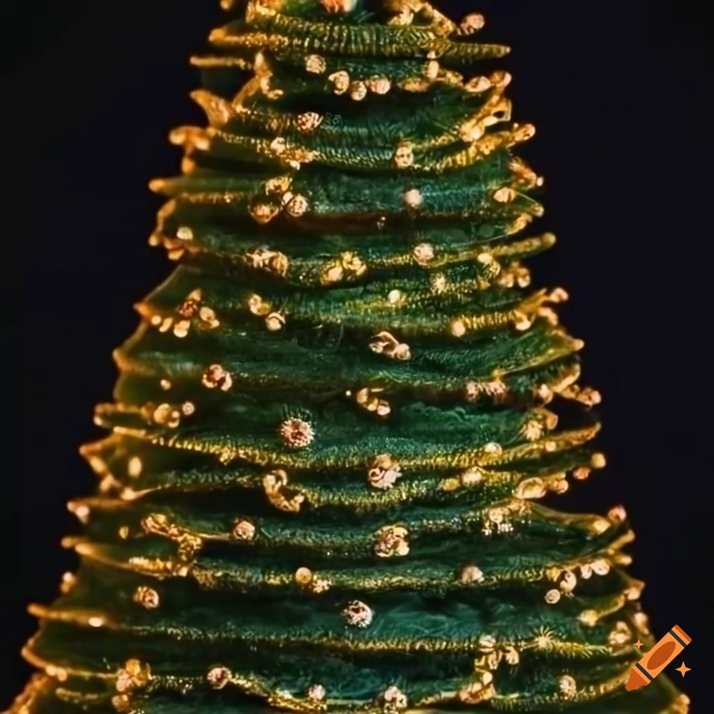 Christmas tree on plain black background on Craiyon