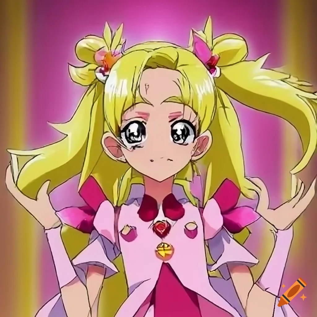 Cure Sakura A Pink Anime Character With Blonde Twin Tails Or Down Hair Wearing Pink Clothing 8797