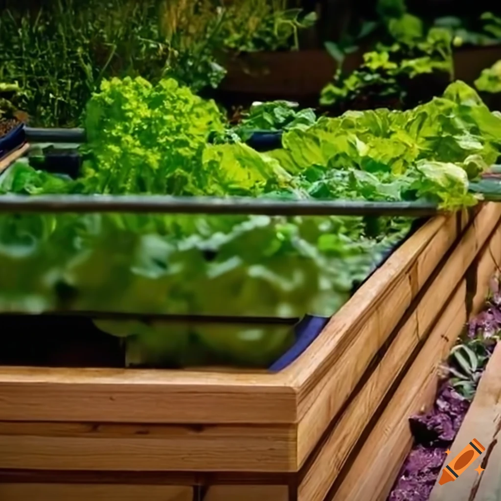 Closeup of a raised garden bed on Craiyon