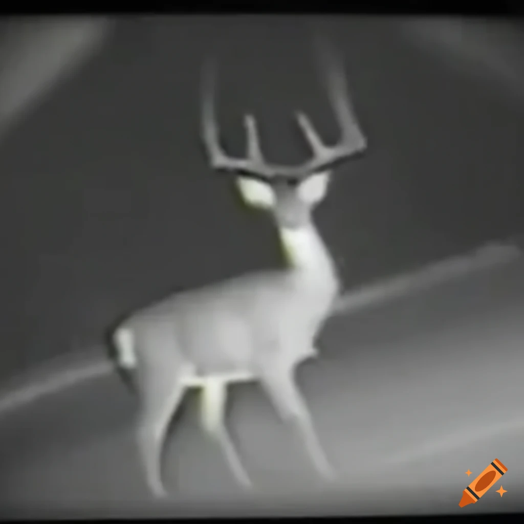 Deer in headlights in vhs footage on Craiyon