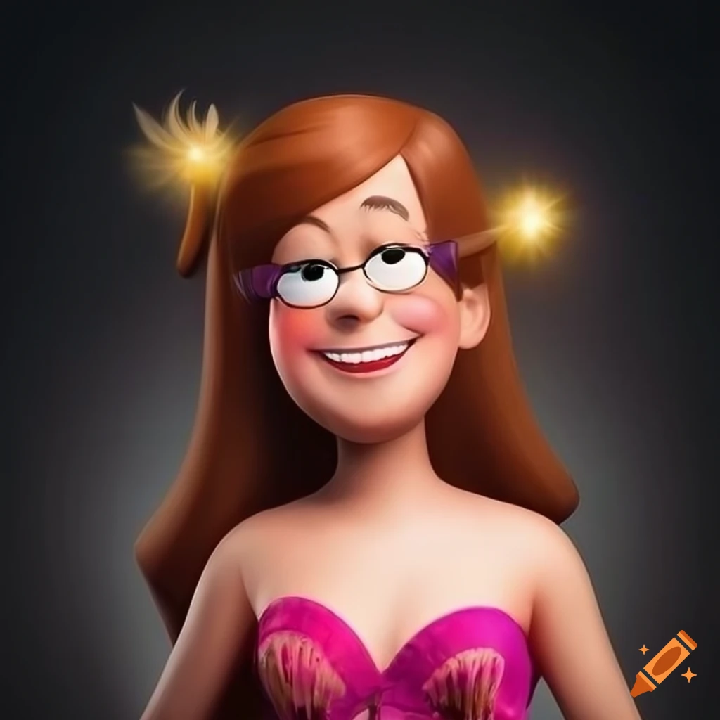 Photorealistic representation of mabel pines as the goddess venus on