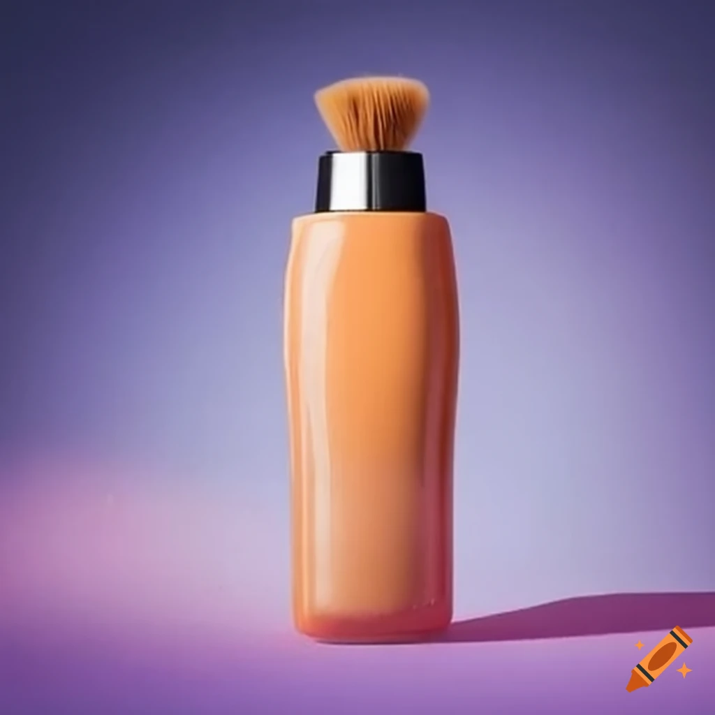 Natural sunscreen lotion being applied with a makeup brush on Craiyon