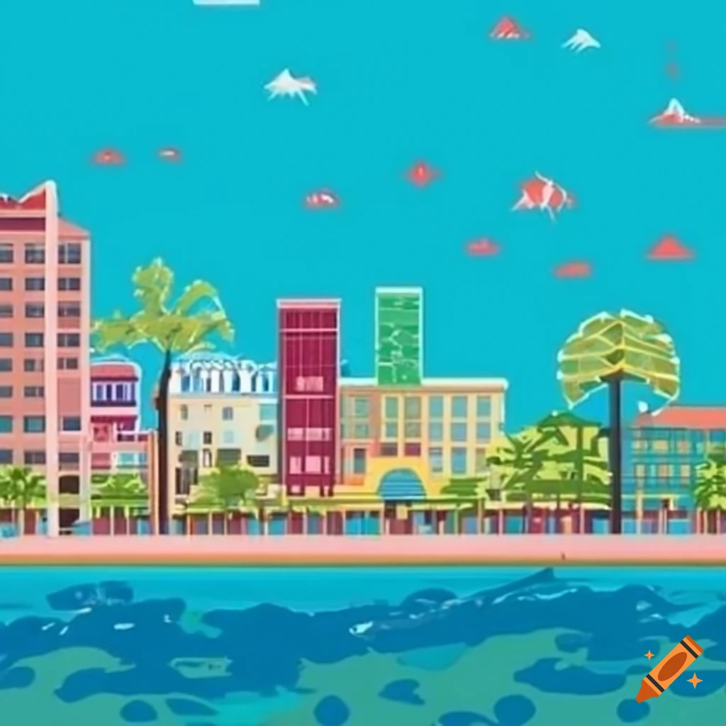 colorful-city-map-of-downtown-stuart-florida-with-waterfront-and