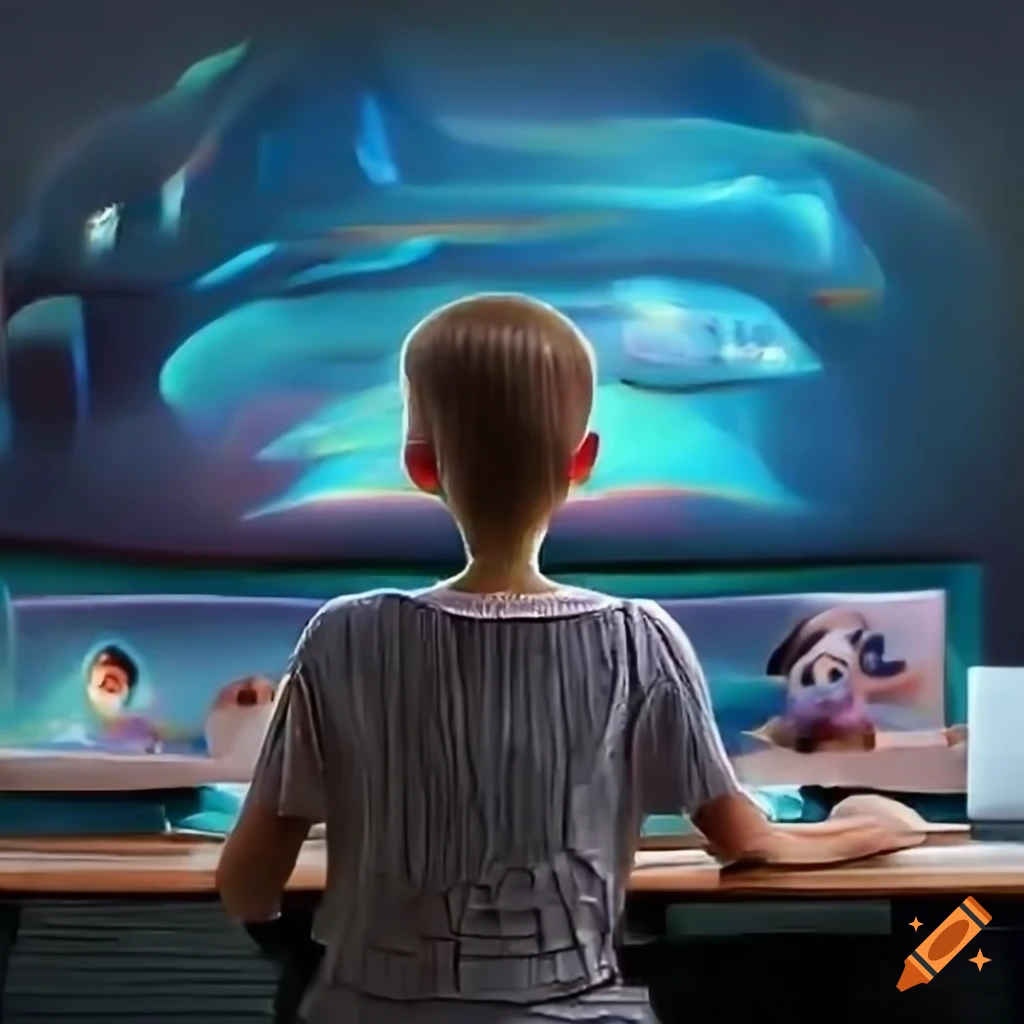 Person looking at AI-generated images on computer screen on Craiyon