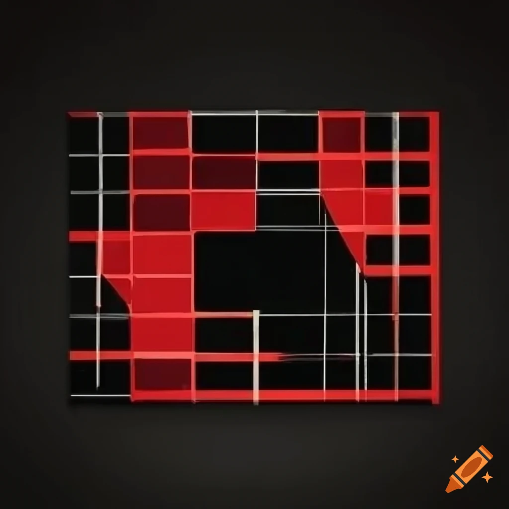 Elegant luxury black and red Bauhaus poster