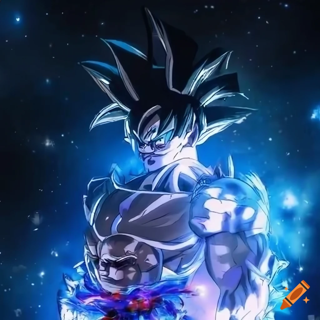 Image of goku in his ultra instinct form on Craiyon