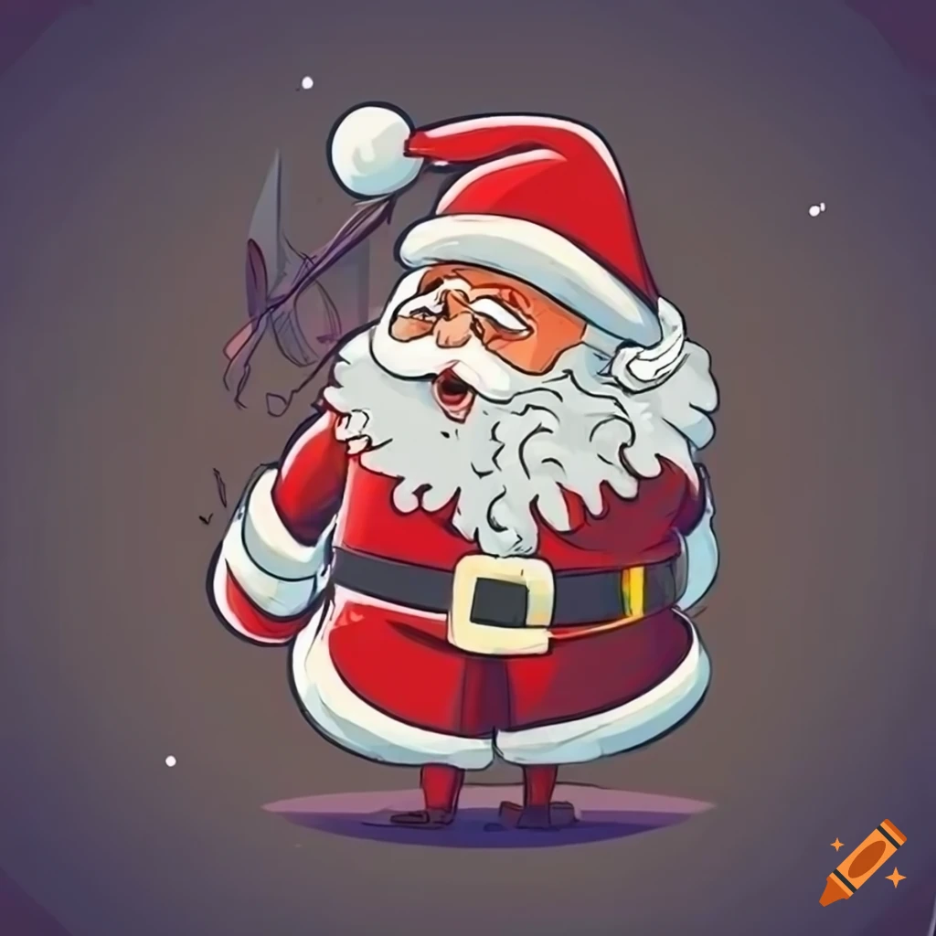 Comic book style santa claus illustration on Craiyon