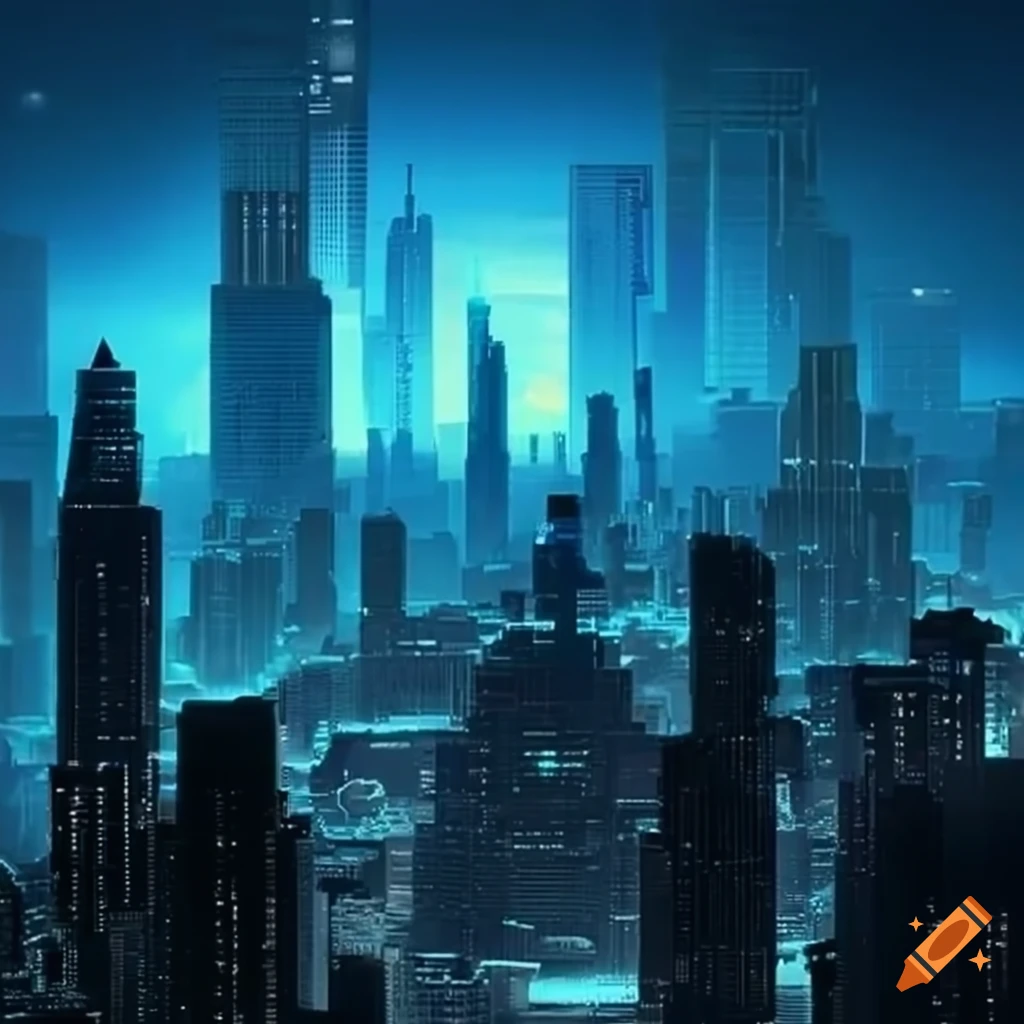 Cyber city in binary code on Craiyon