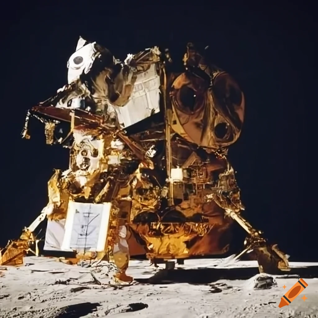 Apollo 11 nasa lunar module on the moon on Craiyon