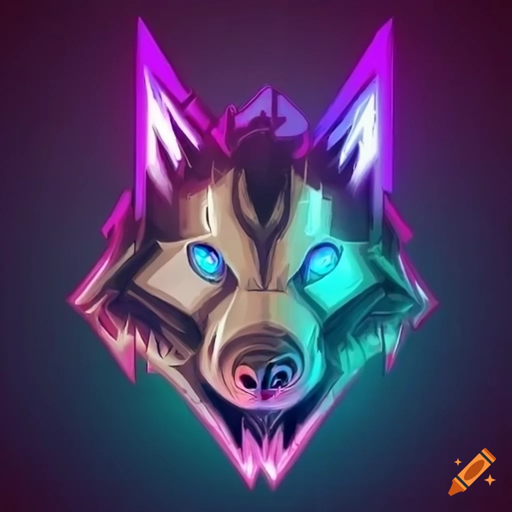 Space warrior wolf twitch logo on Craiyon