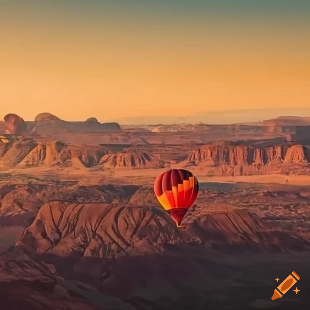 Colorful hot air balloons floating in Arizona