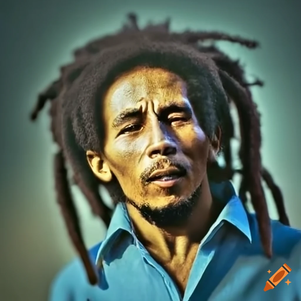 Bob Marley in a blue jumpsuit