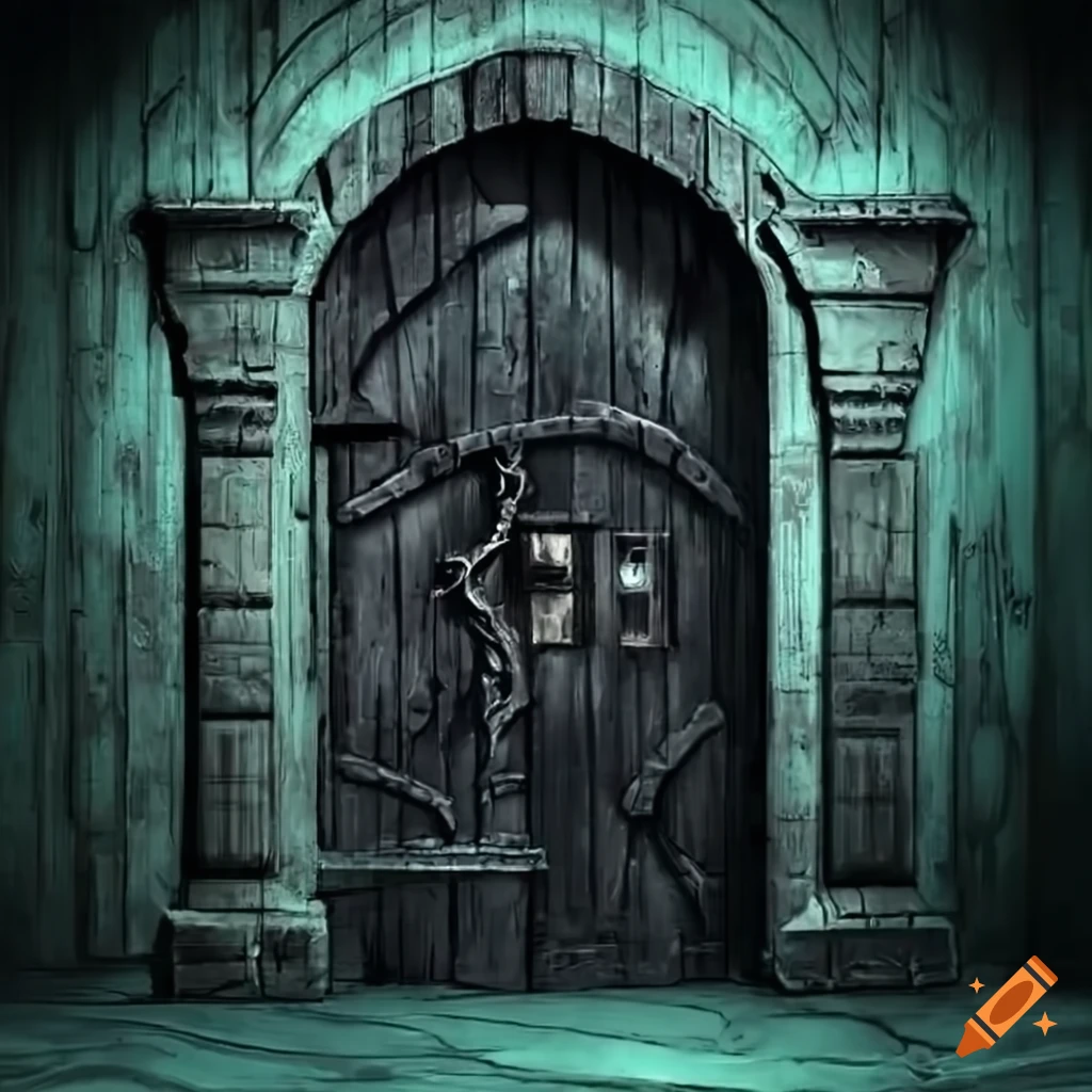 Dark dungeon door on Craiyon