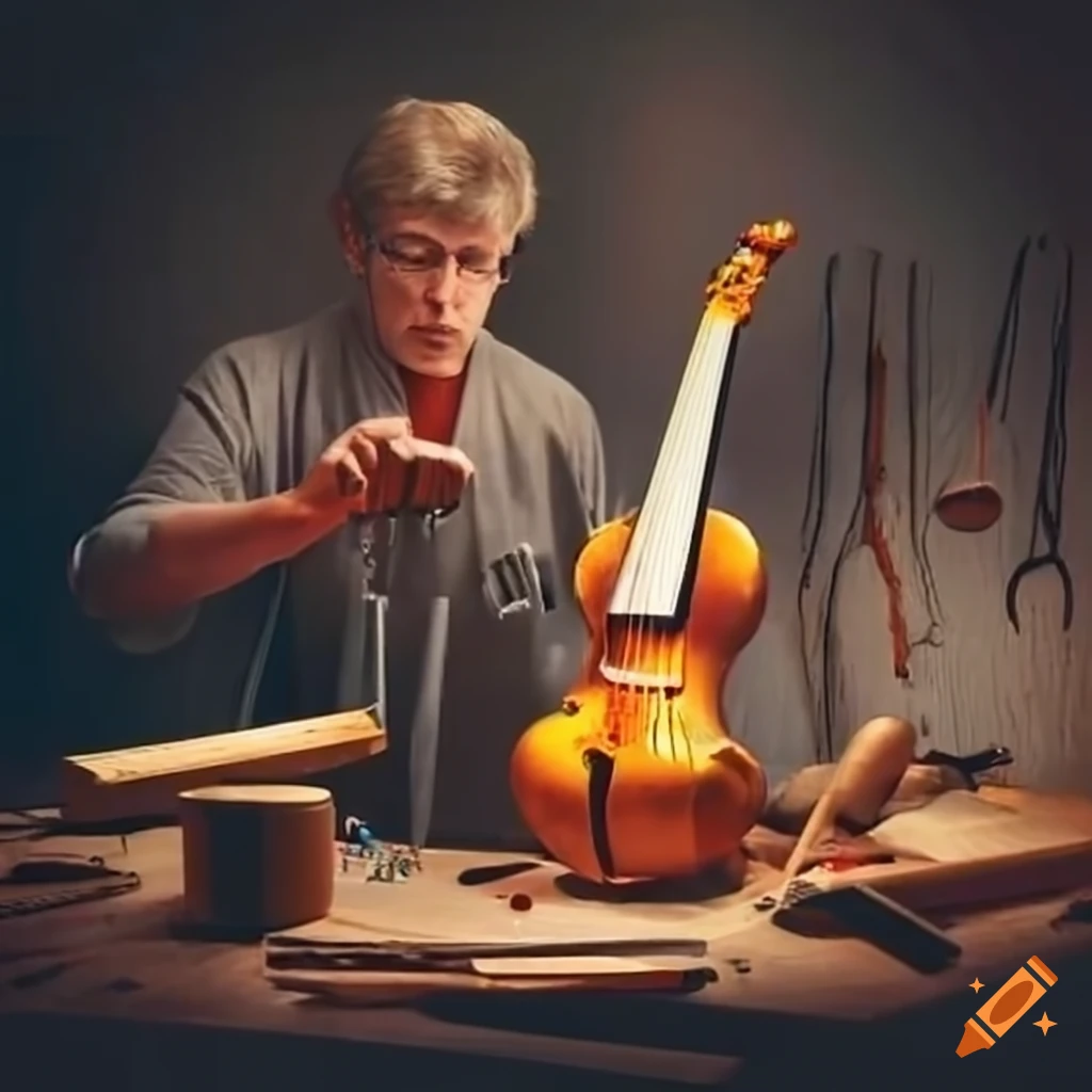 Workshop for crafting musical instruments on Craiyon