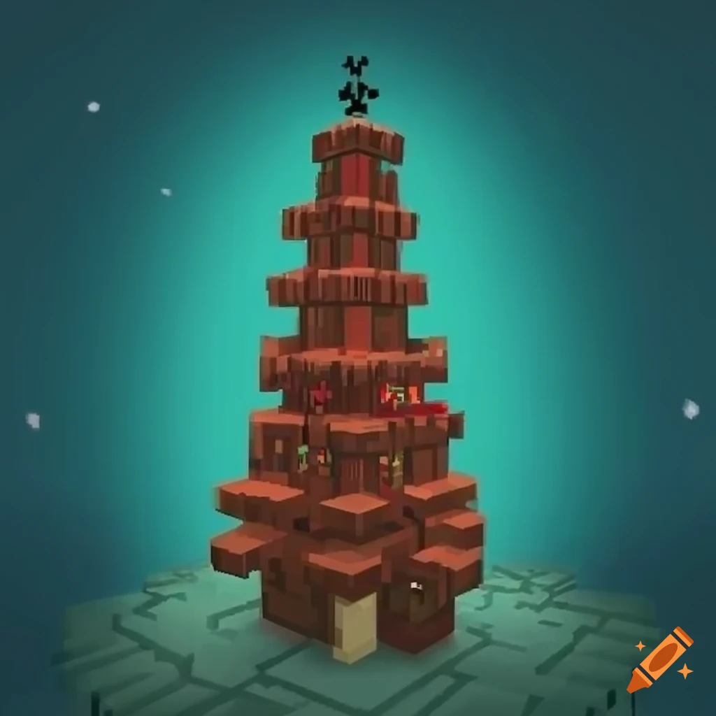 Minecraft christmas tree on Craiyon