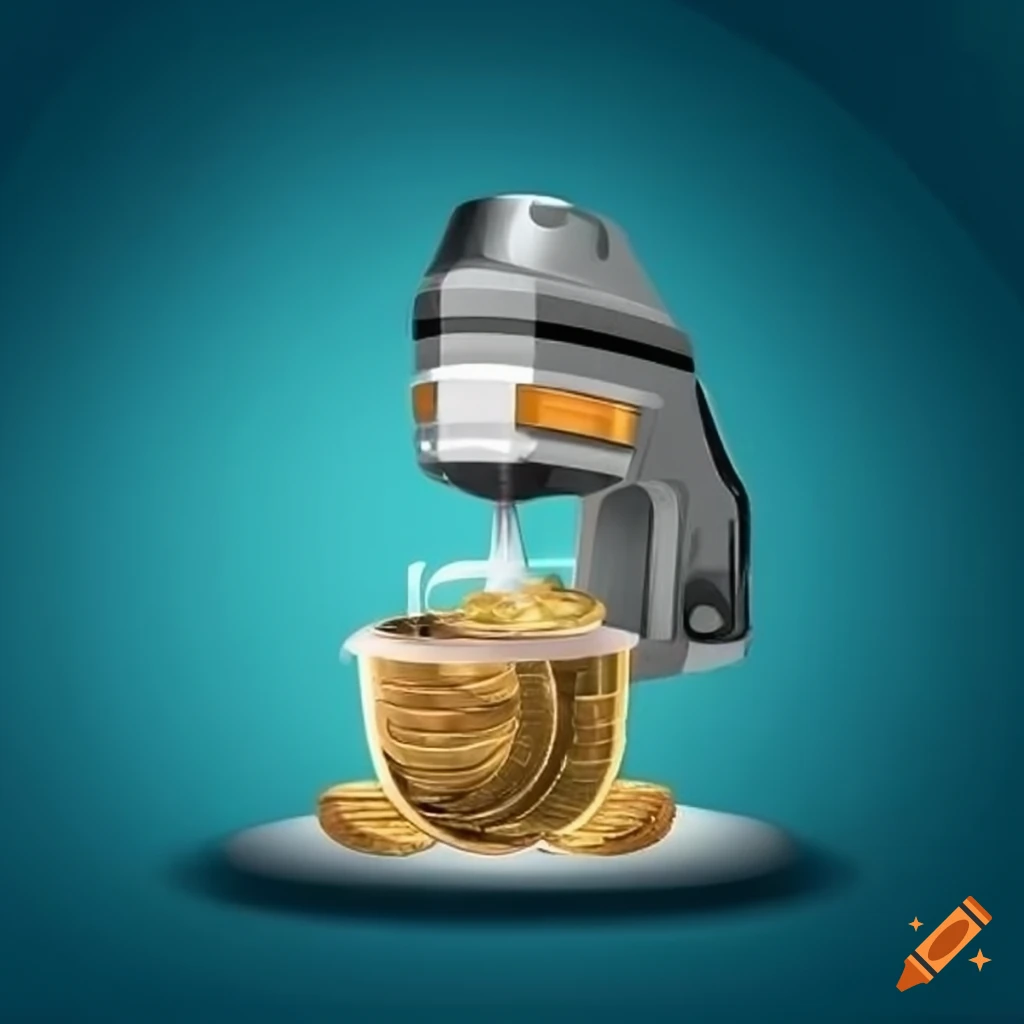 Mixer with coins inside on Craiyon