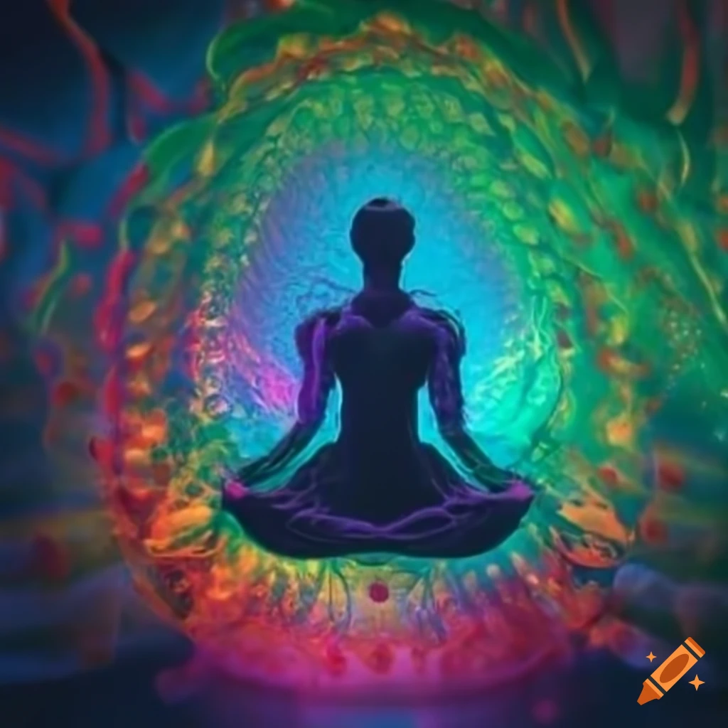 Visualization of tranquility symbolized by cells and dna structures on