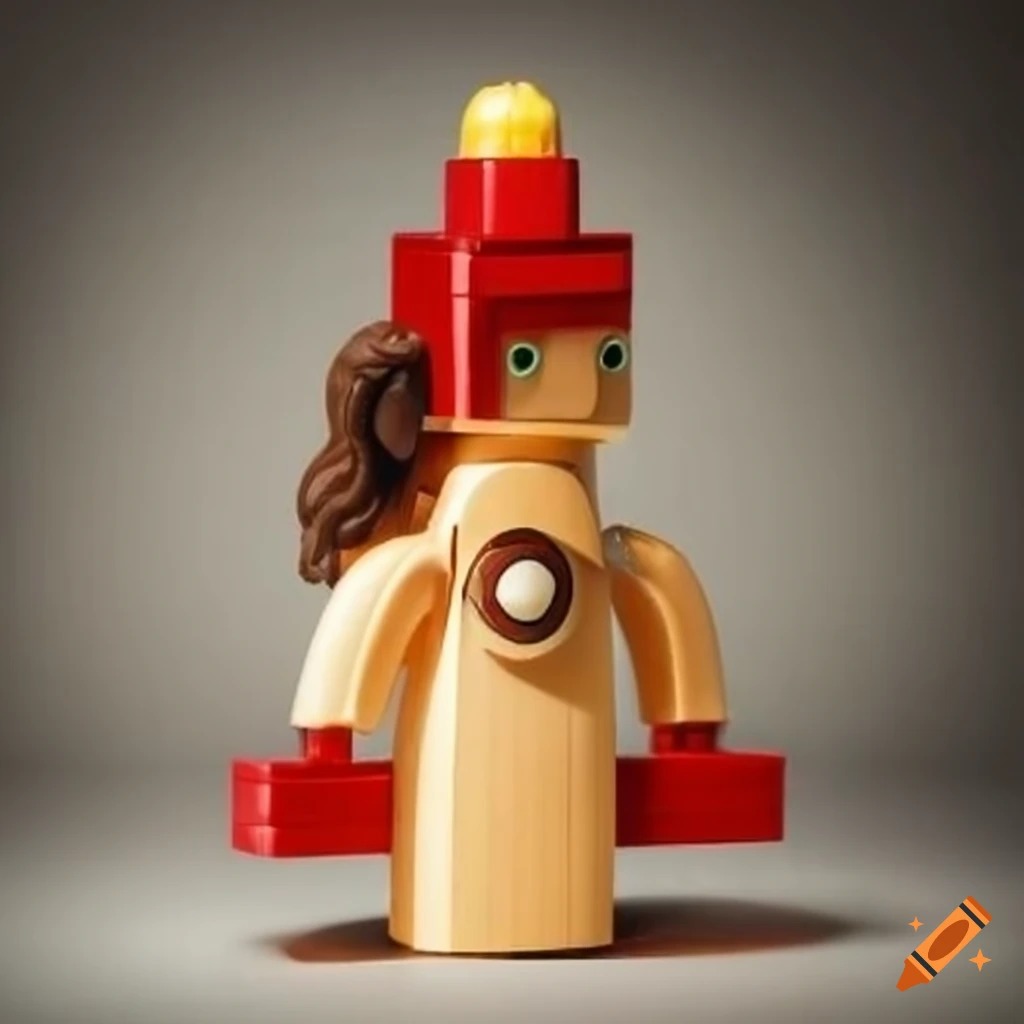 Strange surrealist toys like trucks, dolls, legos, houses, soldiers, rocket in the living room