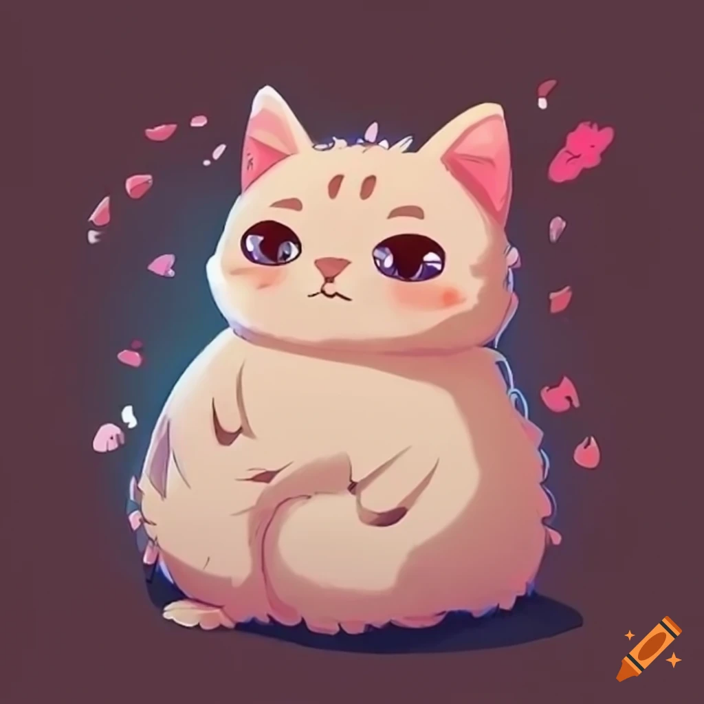 Cute fat chibi cat on Craiyon