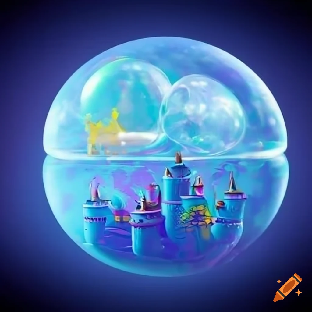 Bubble castle on Craiyon