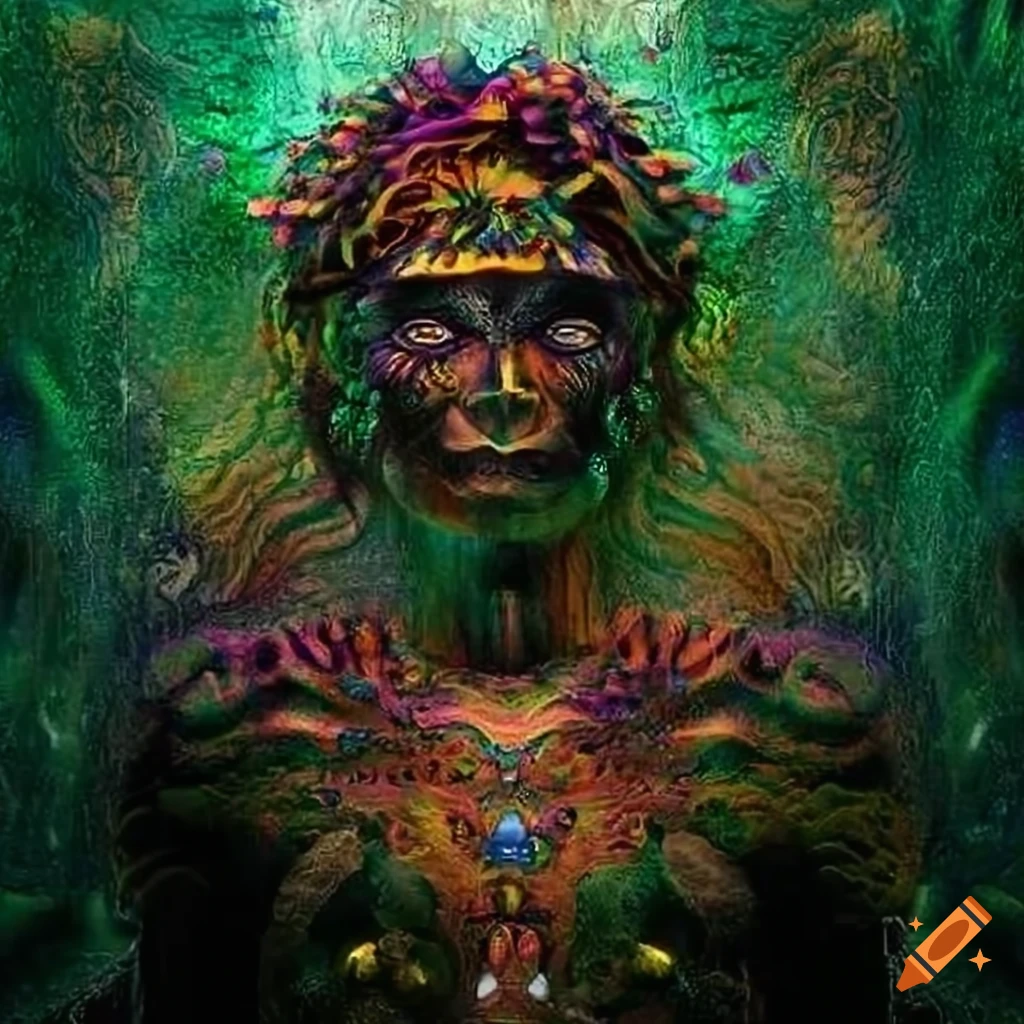 Mystic inka art depicting ancient culture and rainforest at machu picchu on Craiyon