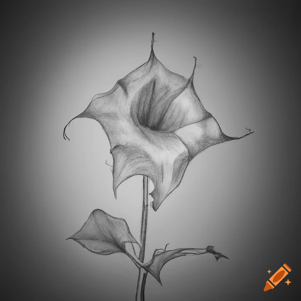 Premium Vector | Datura outline vector botanical illustration