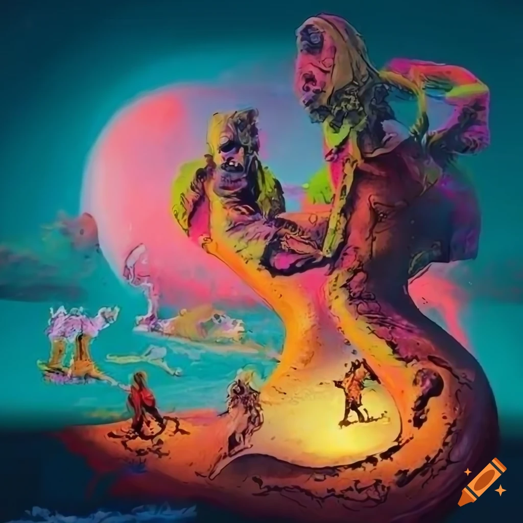 80s high fantasy art album cover for Secondhand Clams' Tales From The Ze Tub