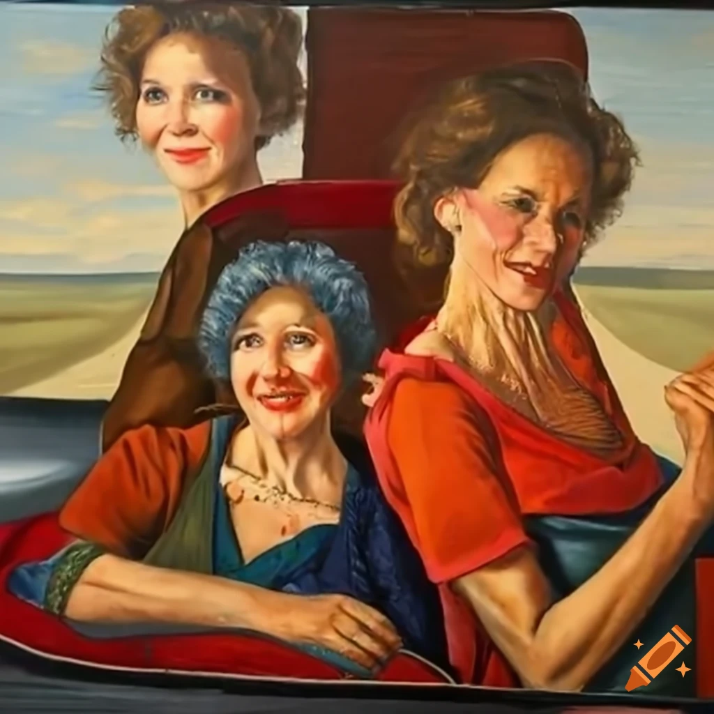 Three middle-aged women on a road trip