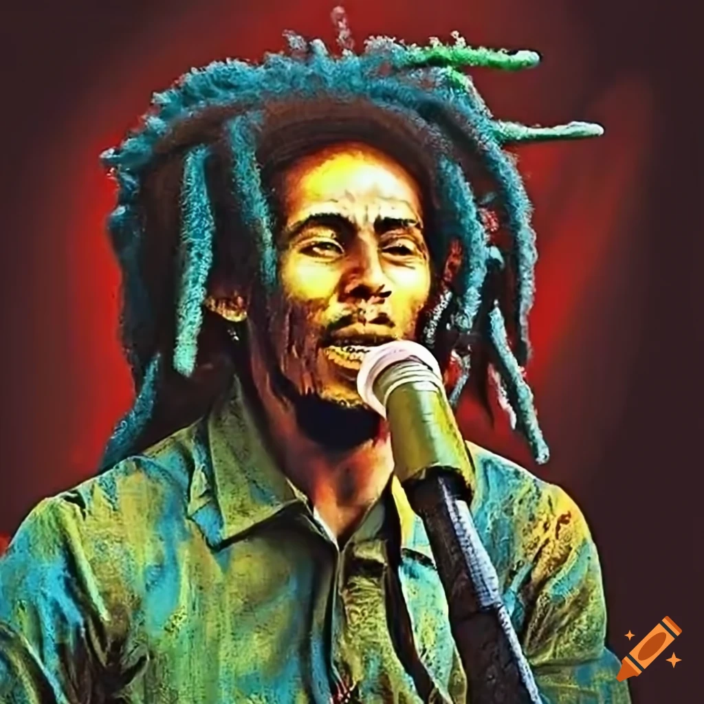 Bob marley and a glass of red wine on Craiyon