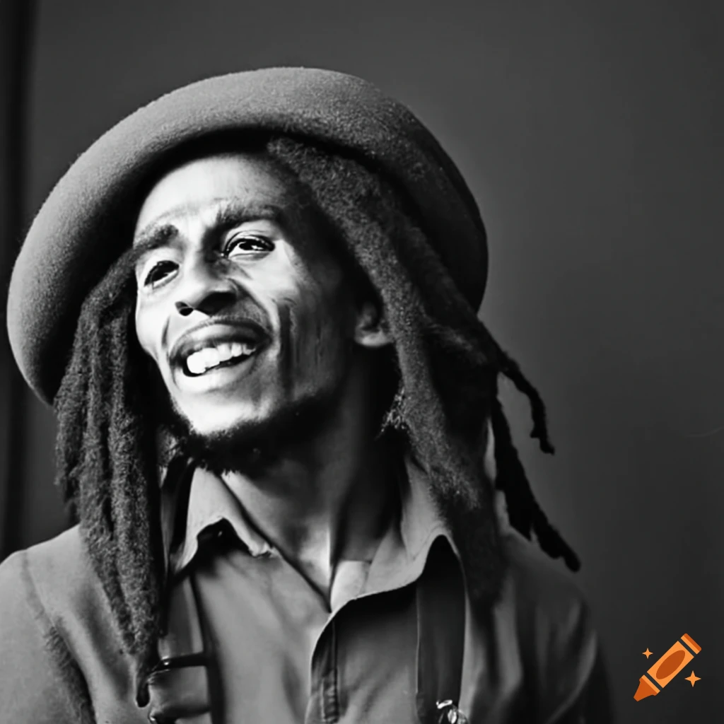 Bob Marley wearing a fedora hat