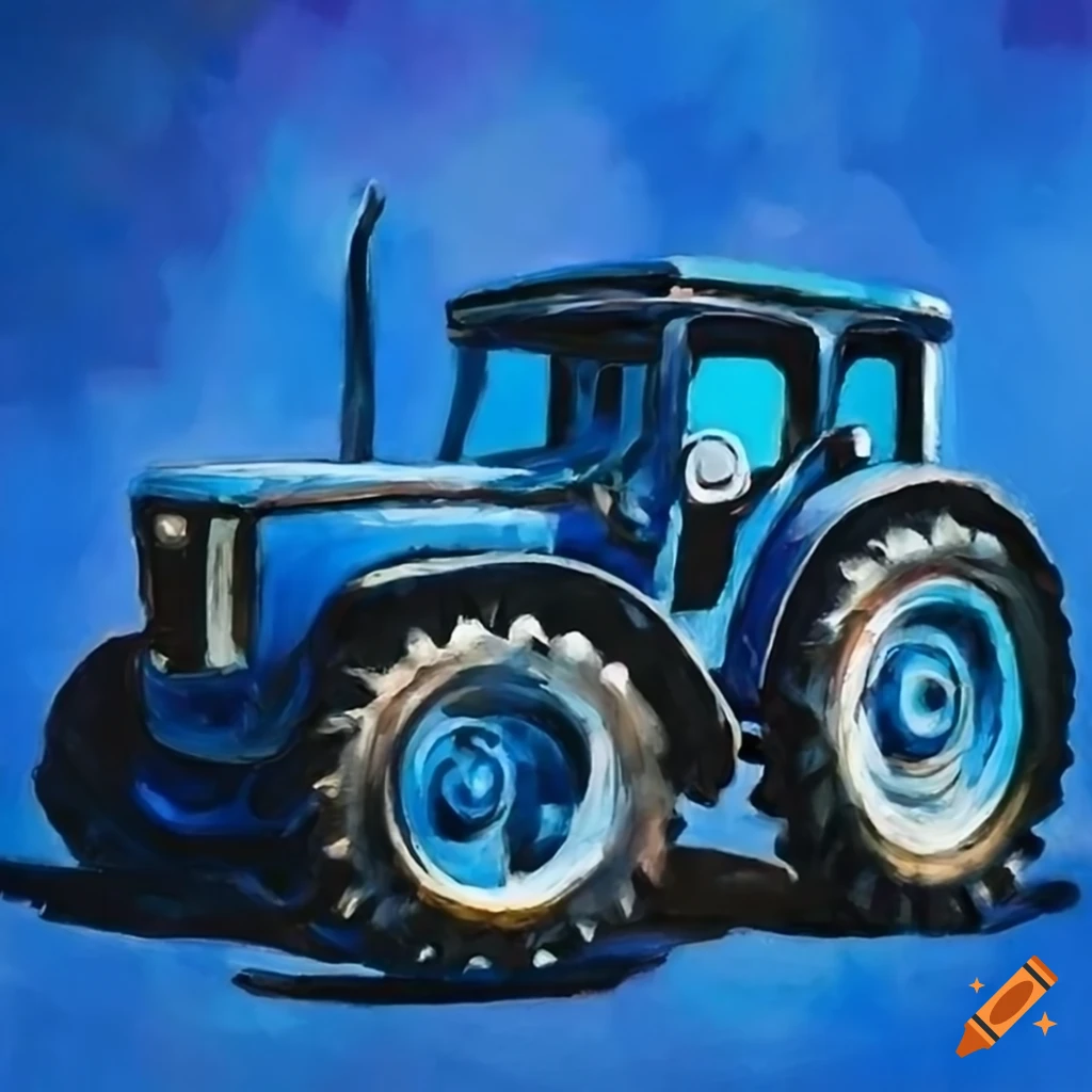 Blue tractor painting on Craiyon