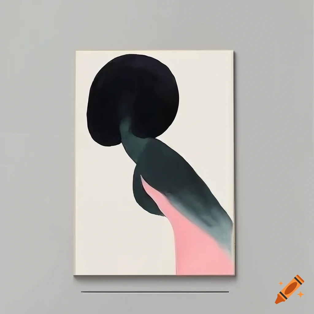 Minimalist oil painting of a woman in artistic wall art on Craiyon
