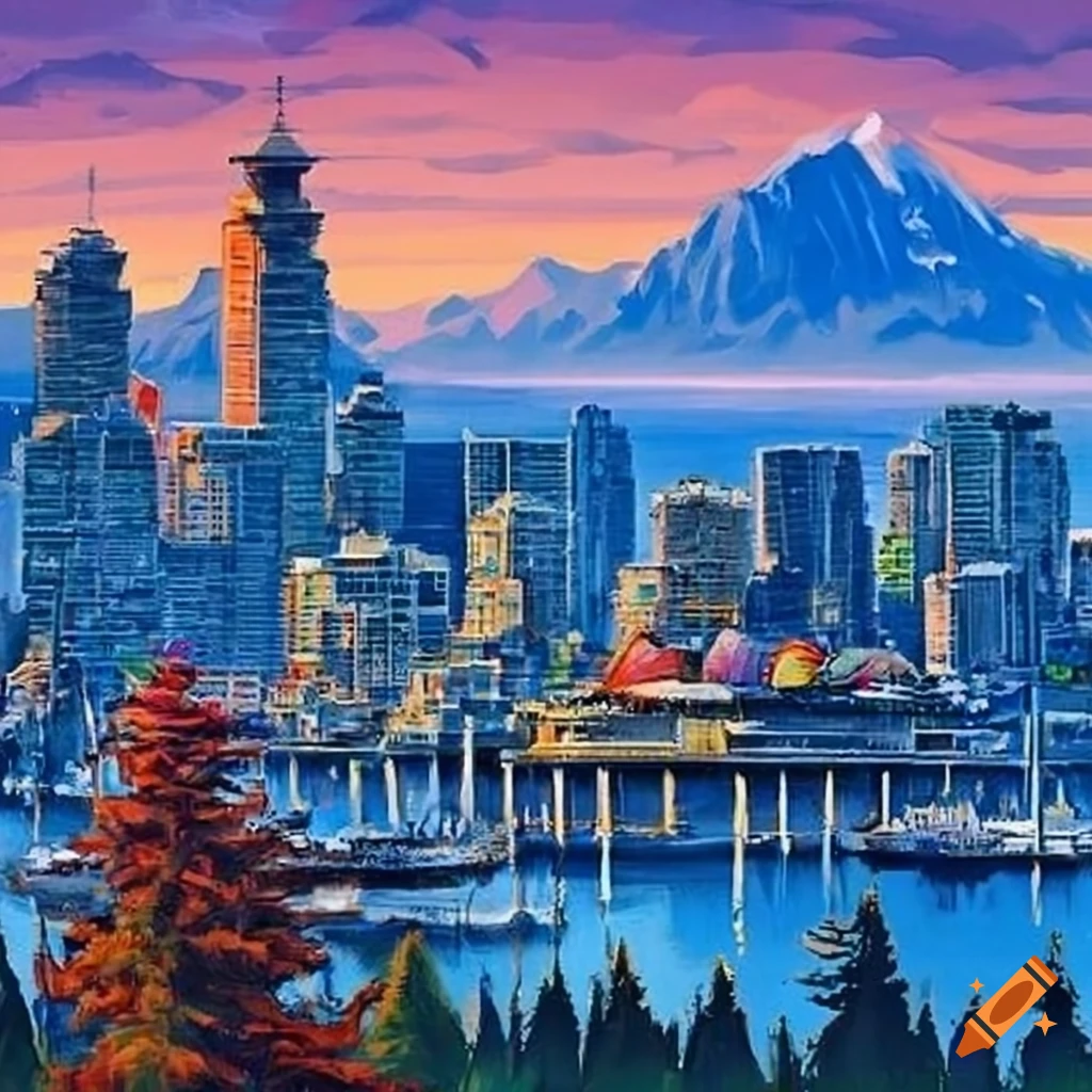 Vancouver cityscape art on Craiyon