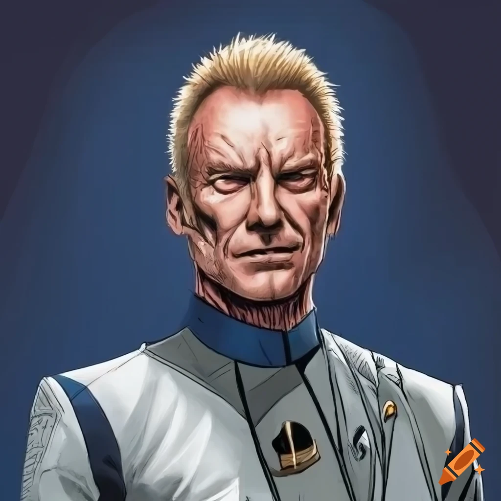 Sting as a character from star trek discovery on a comic book cover in ...