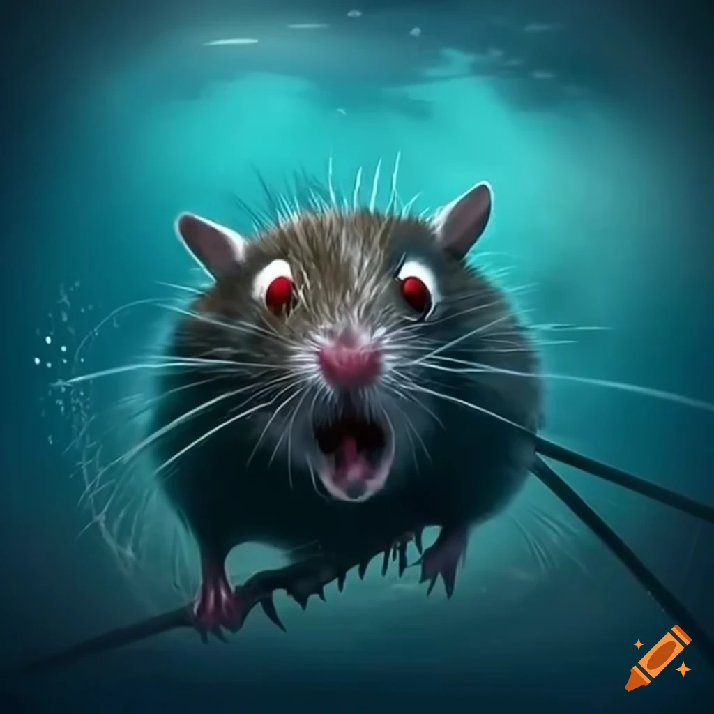 Hilarious pirate rat navigating murky canals