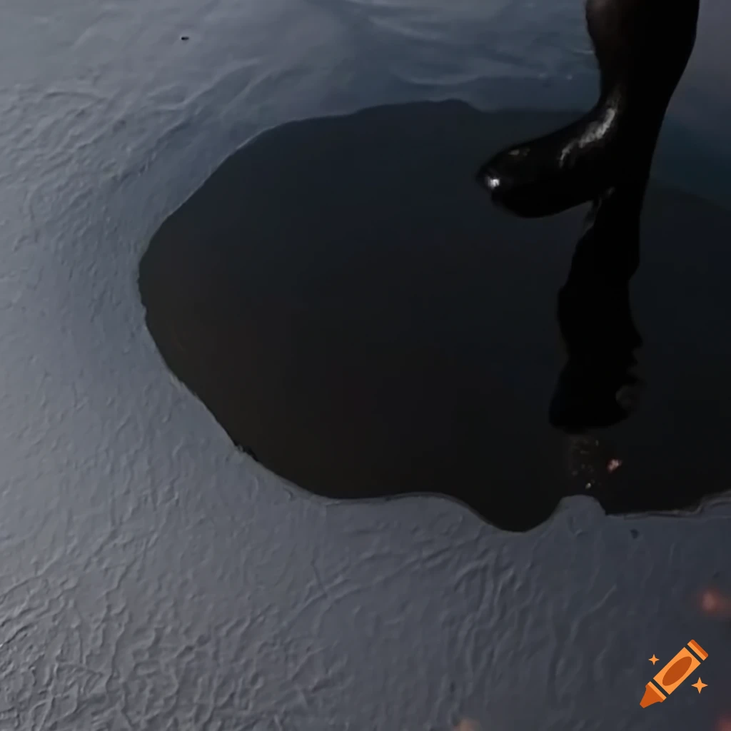 Mysterious black puddle with long gooey arms on Craiyon