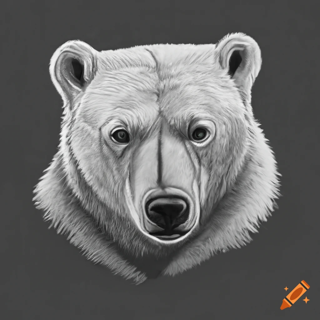 Close-up portrait of a majestic polar bear head