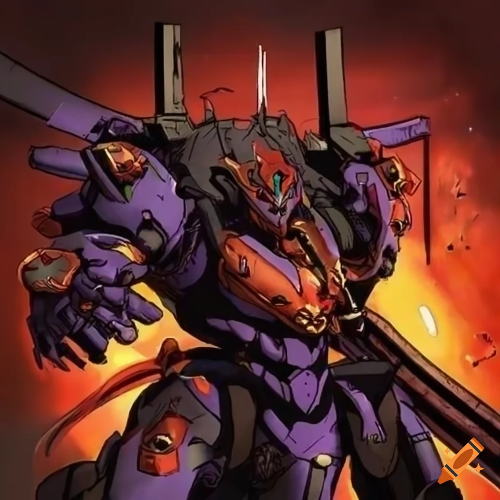 Crossover of Evangelion and Warhammer 40K mecha