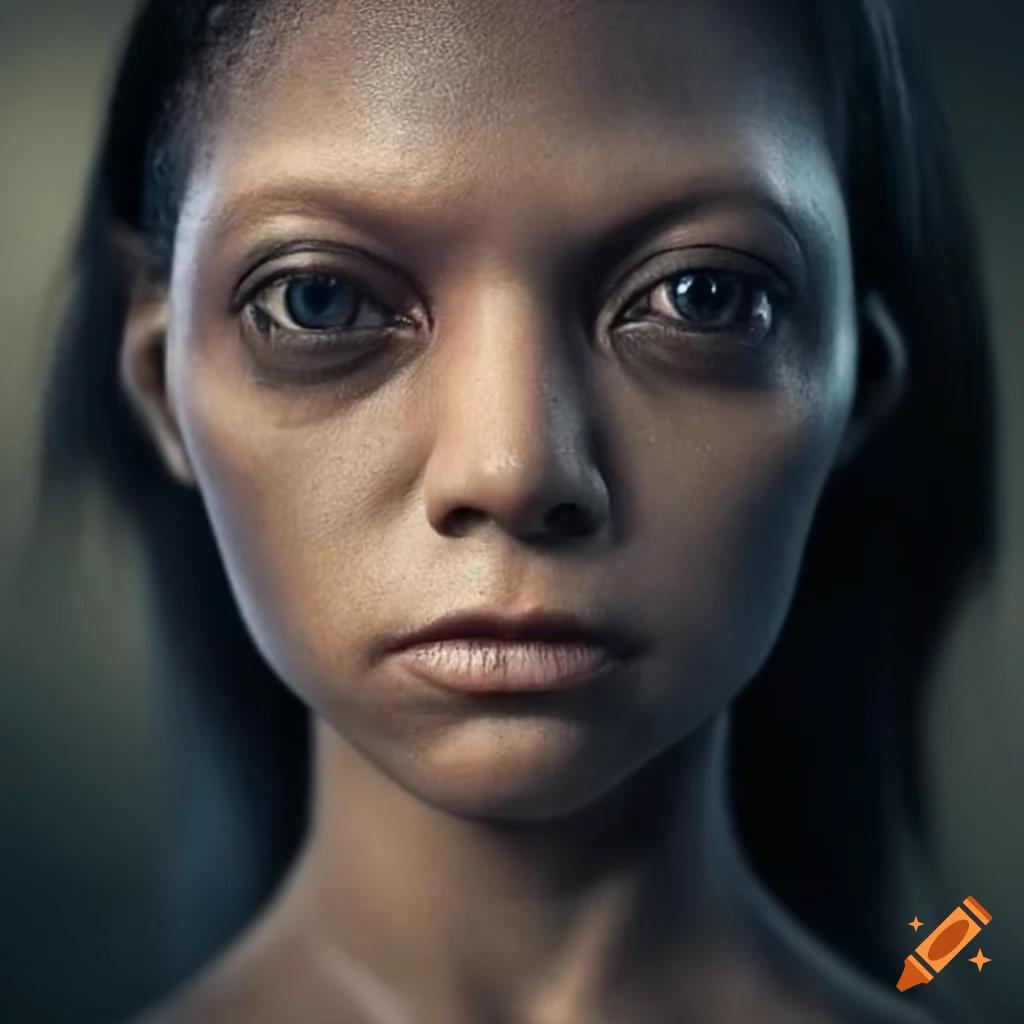 Humanoid Alien Woman With Wavy Black Hair And Brown Skin On Craiyon 