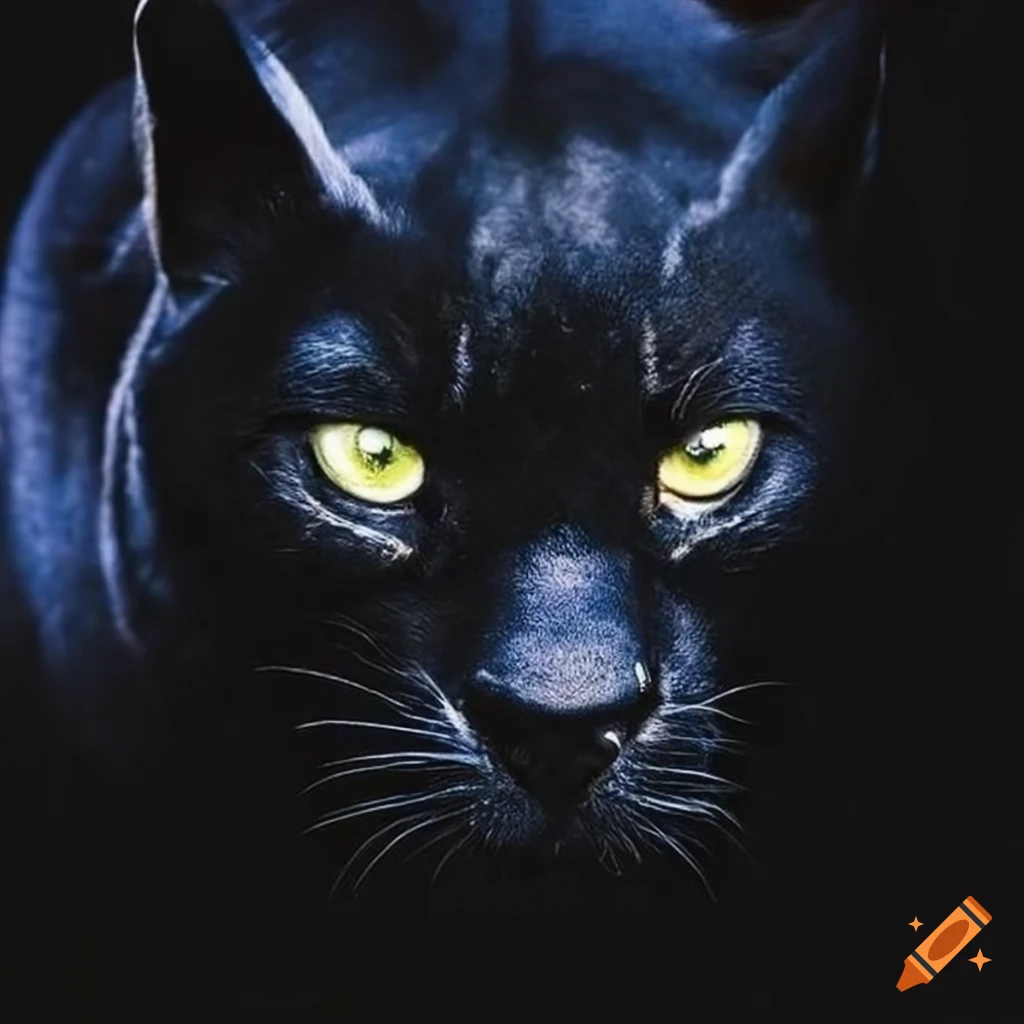 Beautiful black panther in the moonlight