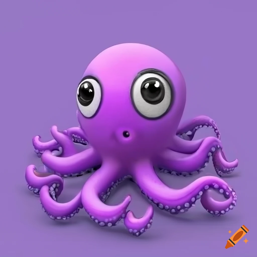 3d render of a funny light purple octopus on Craiyon