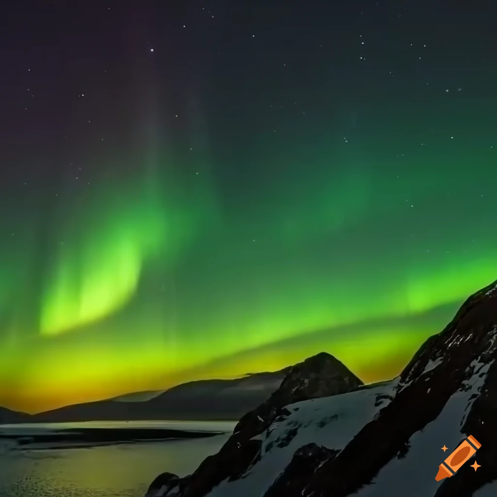 Traveler overlooking city lights and northern lights at the edge of a fjord during golden hour