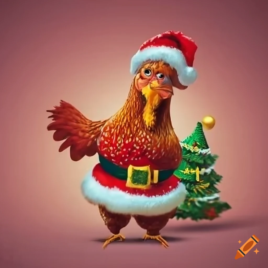 Chicken wishing merry christmas on Craiyon