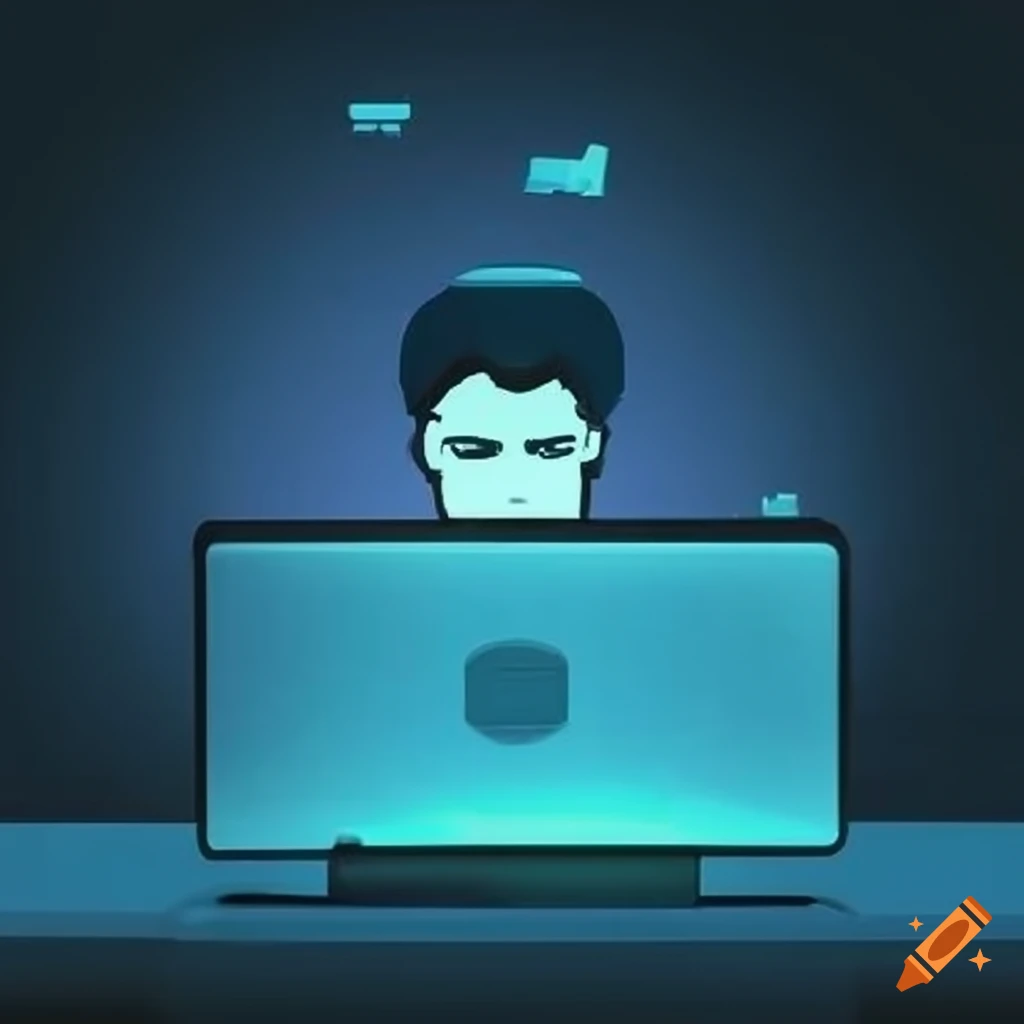 Person working on a computer on Craiyon