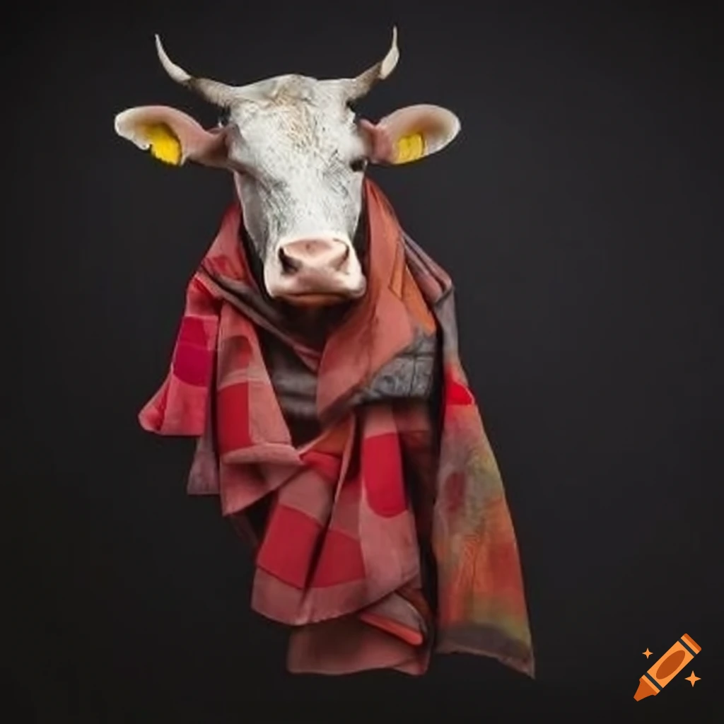 Cow wearing a scarf on Craiyon
