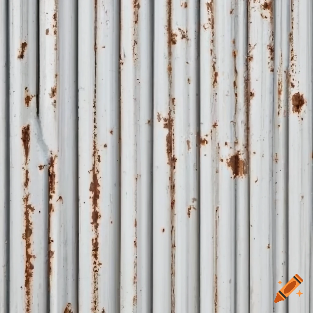 White rusted metal roofing wall texture on Craiyon
